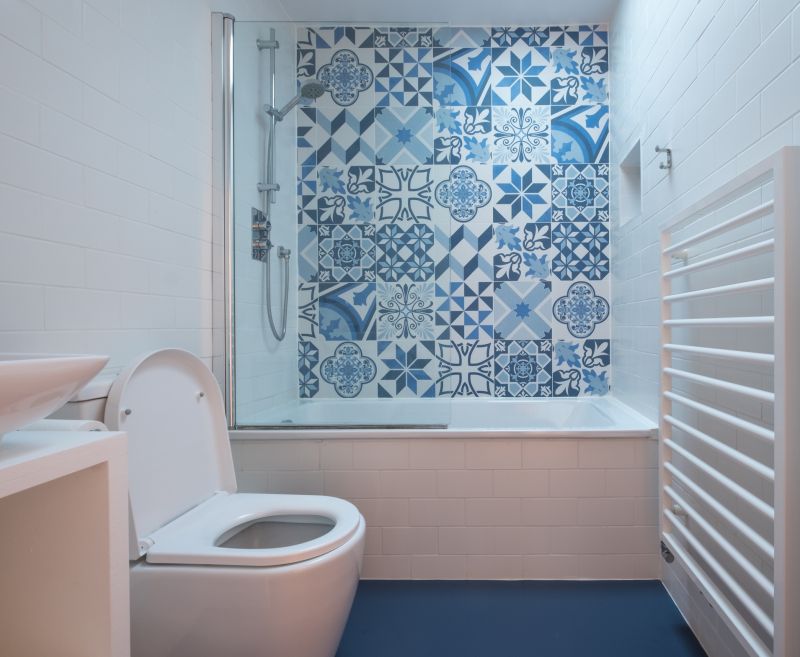 Bathroom with Bold Tile Accents